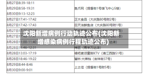 沈阳新增病例行动轨迹公布(沈阳新增感染病例行程轨迹公布)