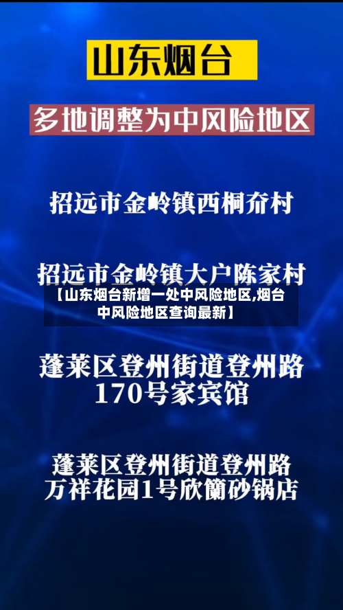 【山东烟台新增一处中风险地区,烟台中风险地区查询最新】