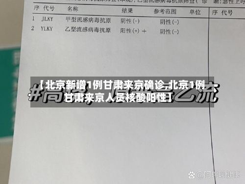 【北京新增1例甘肃来京确诊,北京1例甘肃来京人员核酸阳性】-第2张图片