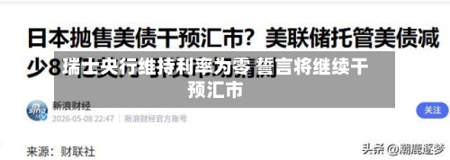 瑞士央行维持利率为零 誓言将继续干预汇市
