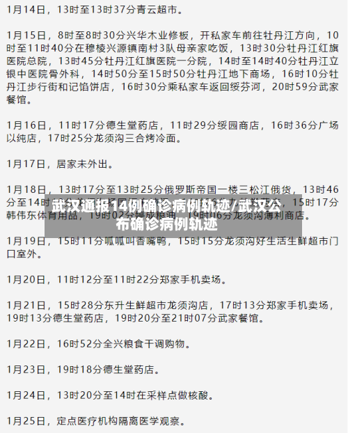 武汉通报14例确诊病例轨迹/武汉公布确诊病例轨迹-第2张图片