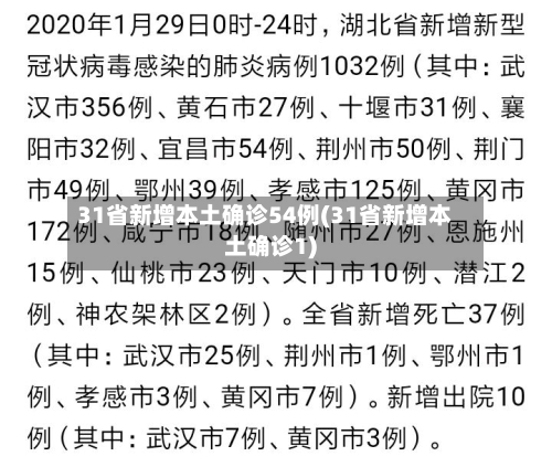 31省新增本土确诊54例(31省新增本土确诊1)