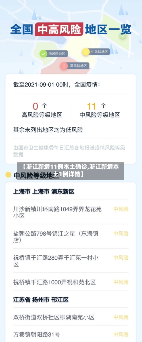 【浙江新增11例本土确诊,浙江新增本土1例详情】