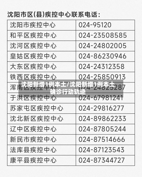 沈阳新增1例本土/沈阳新增1例本土确诊行动轨迹