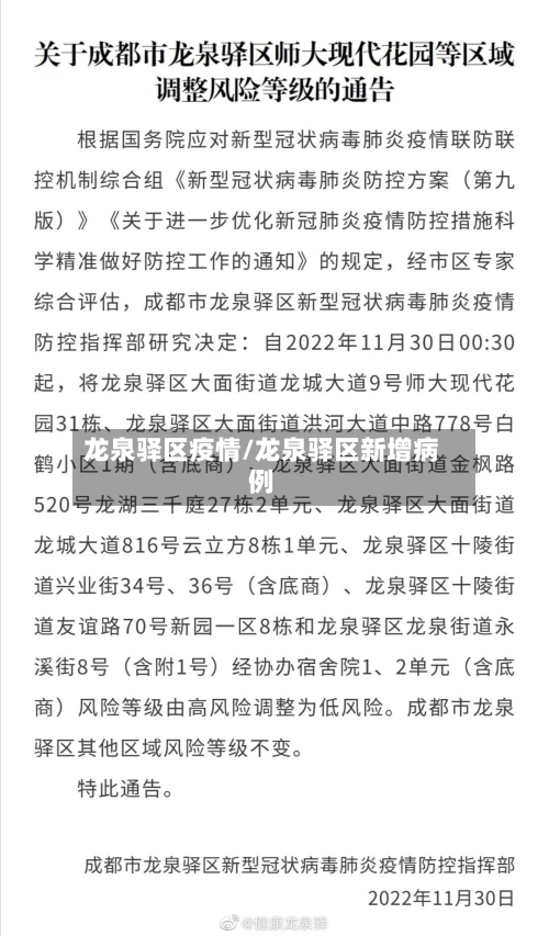 龙泉驿区疫情/龙泉驿区新增病例